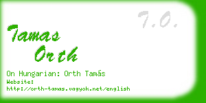 tamas orth business card
